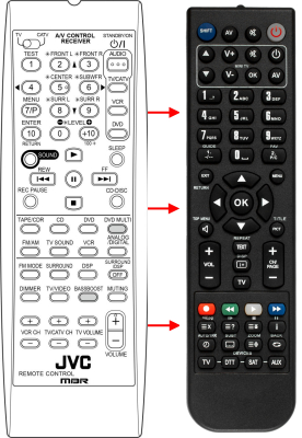 Replacement remote for JVC RX-6032VSL RX-5030VBK RX-5032VSL CA-MXDK11