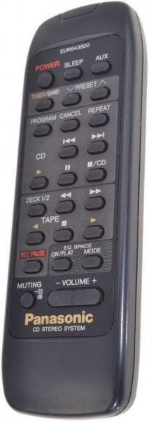 Replacement remote control for Panasonic EUR643800