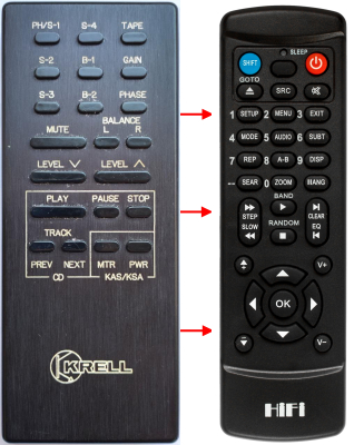 Replacement remote control for Krell KRC-2