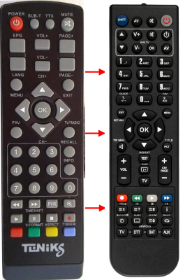 Replacement remote control for World Vision T34