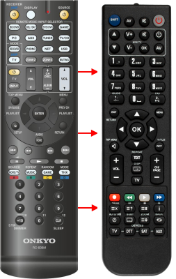 Replacement remote control for Onkyo TX-NR717