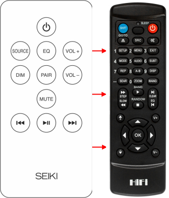Control remoto de sustitución para Seiki SBASE301
