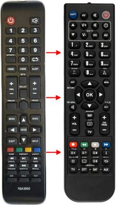 Replacement remote control for Mystery MTV-4223LT2(VER2.0)