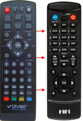 Télécommande de remplacement pour Digital Box HDT-555