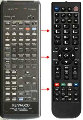 Replacement remote control for Kenwood KA-V7000