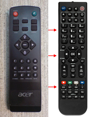 Replacement remote control for Acer QSV0001 4B1