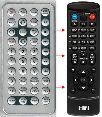 Replacement remote control for Coby JX-2001B