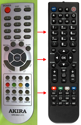 Replacement remote control for Akira GRK39G1-C11