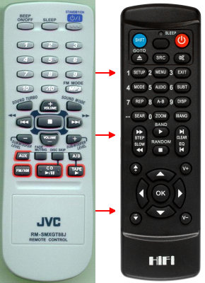 Vervangende afstandsbediening voor JVC MX-GB6 MX-GT88 MX-GA77 MX-GB5