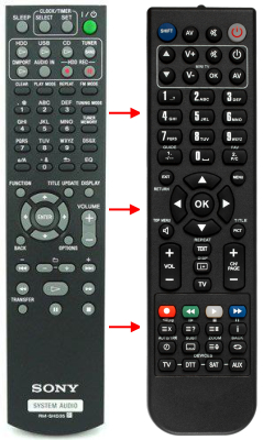 Replacement remote control for Sony RM-SHD35