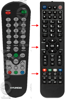Replacement remote control for Hyundai H-TV2115SPF4B1