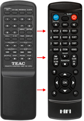 Controlo remoto de substituição para Teac/teak CD-H750