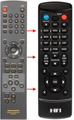 Replacement remote control for Marantz DV6600