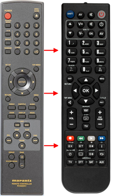 Replacement remote for Marantz DV6500, DV4500, RC6500DV, ZK12BW0010