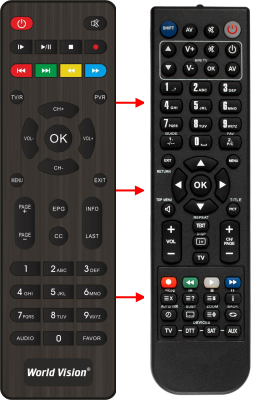 Replacement remote control for World Vision T61M