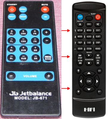Erstatnings-fjernbetjening til  Jetbalance JB-671 4B1