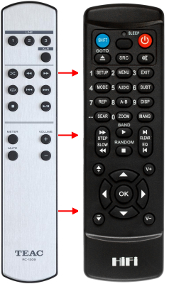 Replacement remote control for Teac/teak AX-501-B