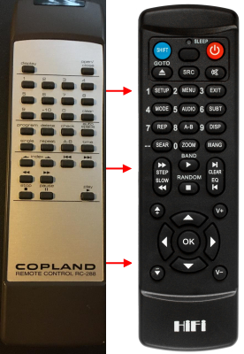 Vervangings afstandsbediening voor Copland CDA289