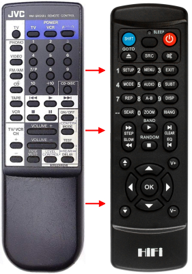 Replacement remote control for JVC RX-518V