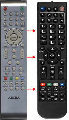 Replacement remote control for Akira TC1860F1