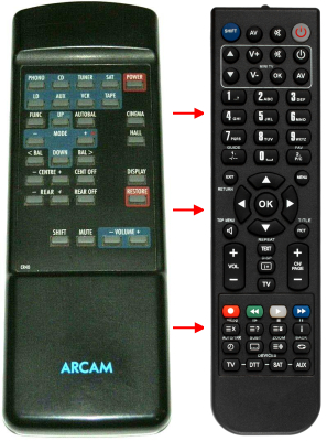 Replacement remote control for Arcam XETA ONE