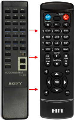 Replacement remote control for Sony LBT-D159