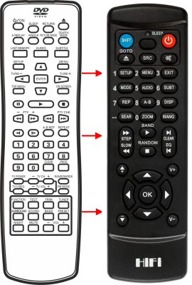 Replacement remote control for Sanyo JCX-TS960