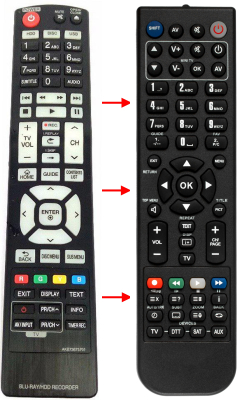 Replacement remote control for LG BR625T