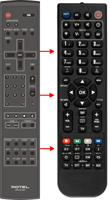 Replacement remote control for Rotel A12