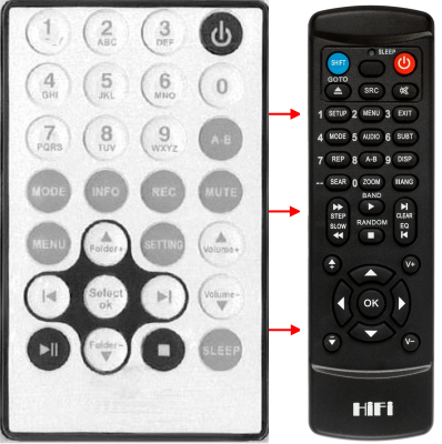 Replacement remote control for Odys X810022