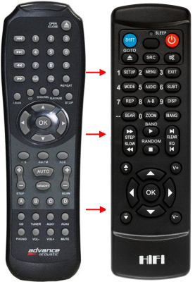 Replacement remote control for Advance Acoustic MAX-150