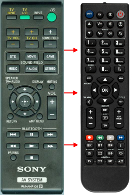 Replacement remote for Sony RM-ANP105 HT-CT660 SA-CT660 SA-WCT660