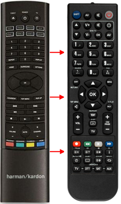 Replacement remote control for Harman Kardon BDS2