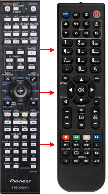 Replacement remote control for Pioneer AXD7580