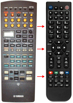 Replacement remote control for Yamaha DSP-AX2400