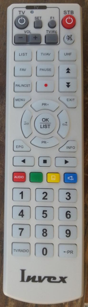 Replacement remote control for Invex INVEX1000HD