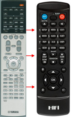 Replacement remote control for Yamaha ZP601200
