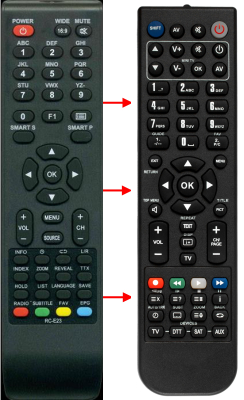Replacement remote control for Erisson 15LK14