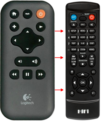 Replacement remote control for Logitech SQUEEZEBOX RADIO