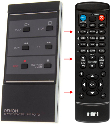 Replacement remote control for Denon RC-101