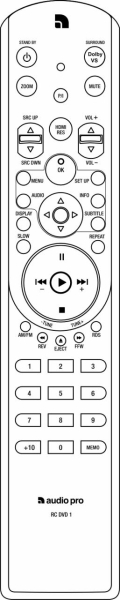 Replacement remote control for Audio Pro DVD ONE