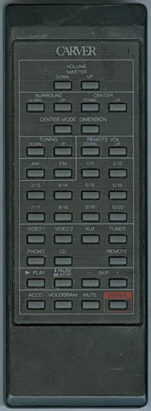 Télécommande de remplacement pour Carver PSC60, RH75, C5, HR722, HR752, RH5, CT6, CM1090