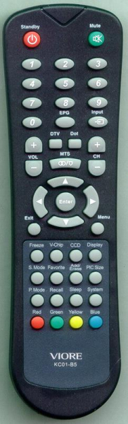 Télécommande de remplacement pour Viore KC01B5, E7501056201, PDP42V18HA