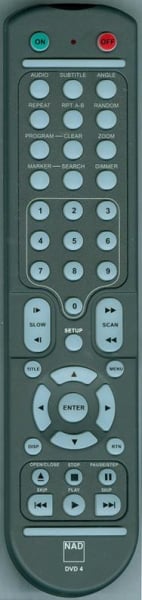 Replacement remote for Nad DVD3, DVD4, T562