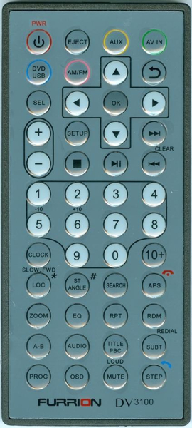 Télécommande de remplacement pour Furrion DV3300-RC, DV3300S-BL