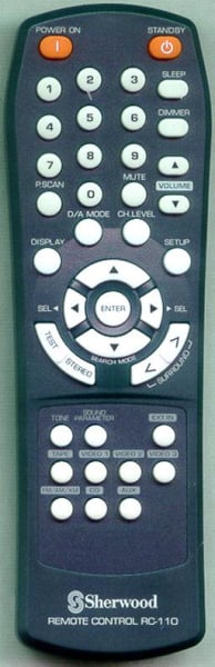 Replacement remote for Sherwood RD7502, RC110, R672