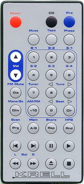 Télécommande de remplacement pour Krell KAV500I, KAV300R, KAV250CD, KAV280P