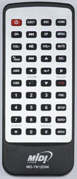 Replacement remote control for Midi MD-7812DIN