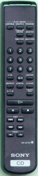 Replacement remote control for Sony SCD-XA777ES