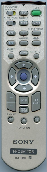 Replacement remote control for Sony RM-PJM17